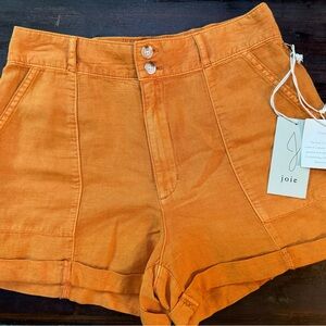 NWT Linen Blend Orange Shorts Small